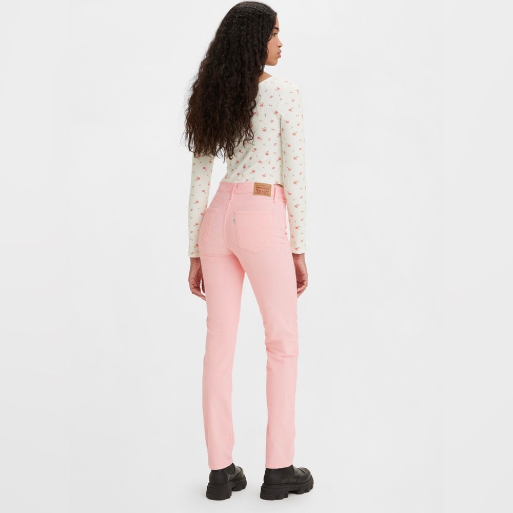 Levi’s wedgie straight pink corduroy pants